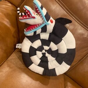 Beetlejuice Black and White Spiral Plush Toy Pillow